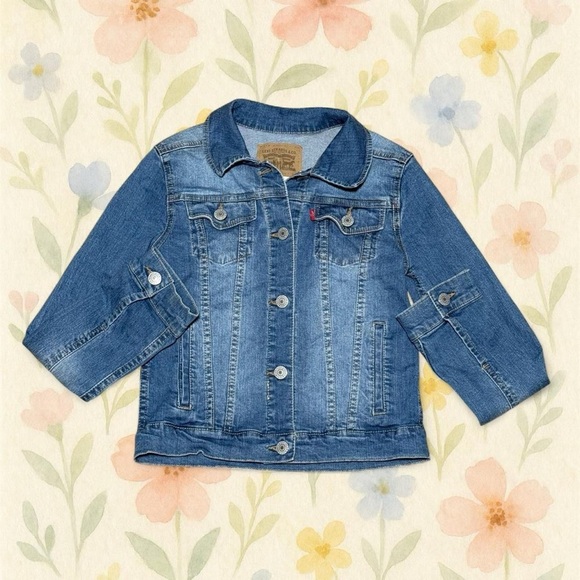 Levi’s Kids Denim Trucker Jacket – Medium (M/10-12) – Classic Blue Wash - Picture 2 of 5